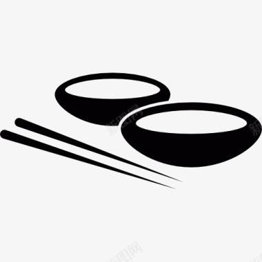 两个碗和筷子图标图标