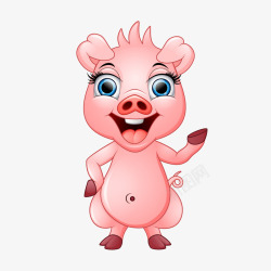 卡通可爱的小猪动物矢量图素材