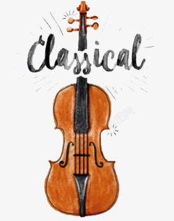 管弦乐器古典手绘大提琴高清图片