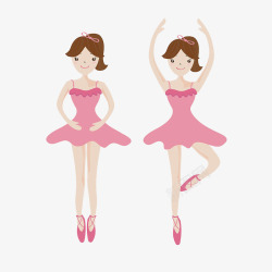 卡通粉色可爱的芭蕾舞女孩插画免素材