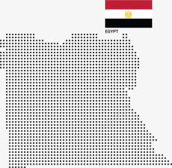 埃及国旗抽象地图矢量图素材