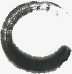 黑色艺术圆形抽象墨迹素材