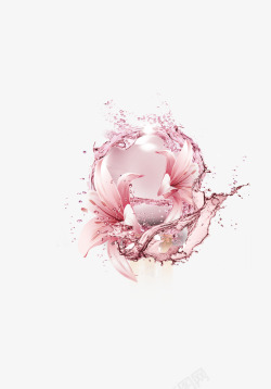 粉红色花瓣凝露水样背景装饰图案素材