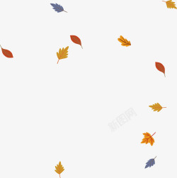 秋天落叶花纹矢量图素材