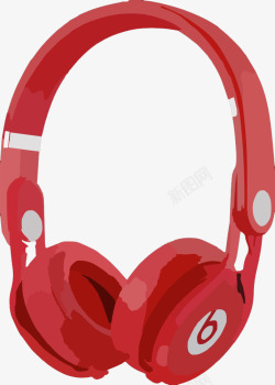 红色耳麦红色的耳机高清图片