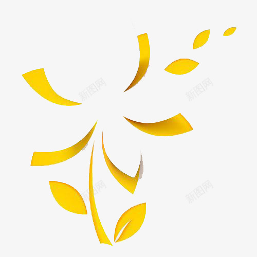 黄色花瓣png免抠素材_88icon https://88icon.com 抽象 条形 金色 黄色