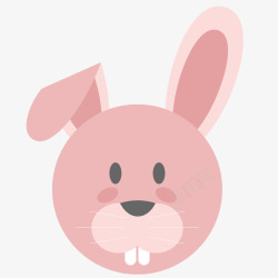卡通粉红色的小兔子头像矢量图素材