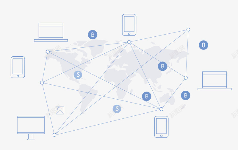 手绘蓝色科技线条图png免抠素材_88icon https://88icon.com 办公 卡通手绘 商务 水彩 电脑 科技线条 蓝色