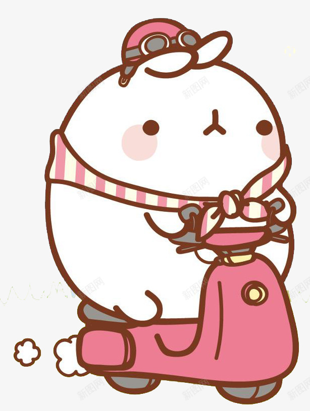 骑车的兔兔png免抠素材_88icon https://88icon.com 条纹围巾 白色的兔子 粉红色的小车 粉色的帽子