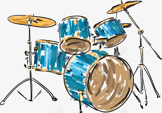 手绘卡通插图架子鼓png免抠素材_88icon https://88icon.com 乐器插图 卡通插图 手绘 摇滚音乐 架子鼓 架子鼓矢量图 音乐