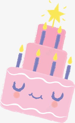 浪漫粉红公主蛋糕矢量图素材