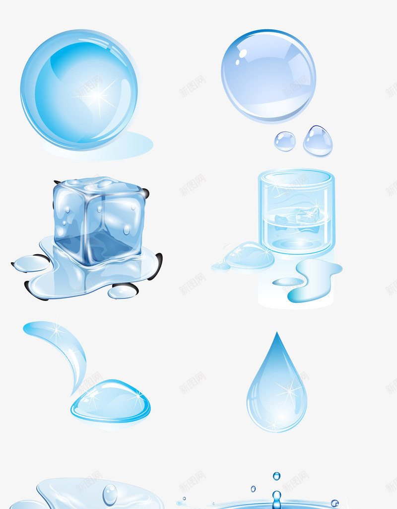 卡通水纹png免抠素材_88icon https://88icon.com 卡通水纹 水珠 波浪