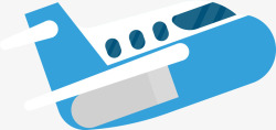 蓝色卡通飞机旅游旅行素材