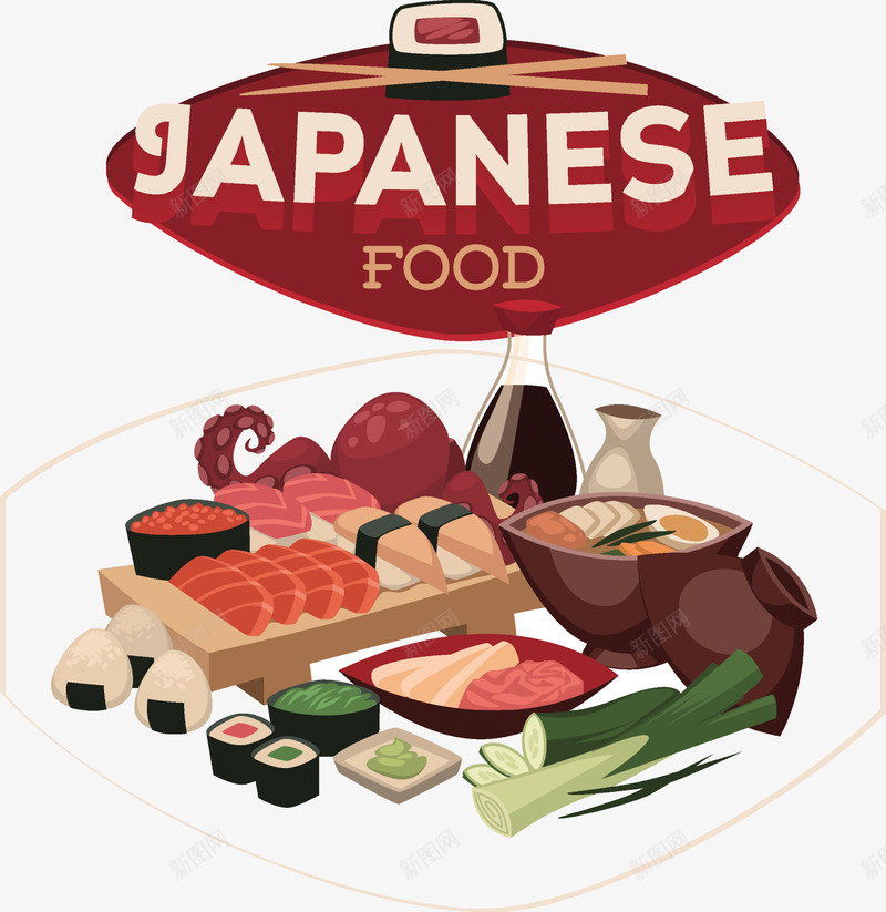 日本食品和字母矢量图eps免抠素材_88icon https://88icon.com 字母 字母png 字母矢量图 日料 食品 矢量图