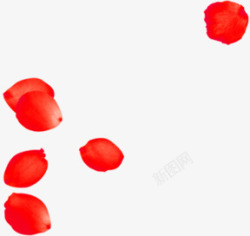 圆形红色花瓣七夕素材