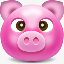 可爱粉红猪头图标图标