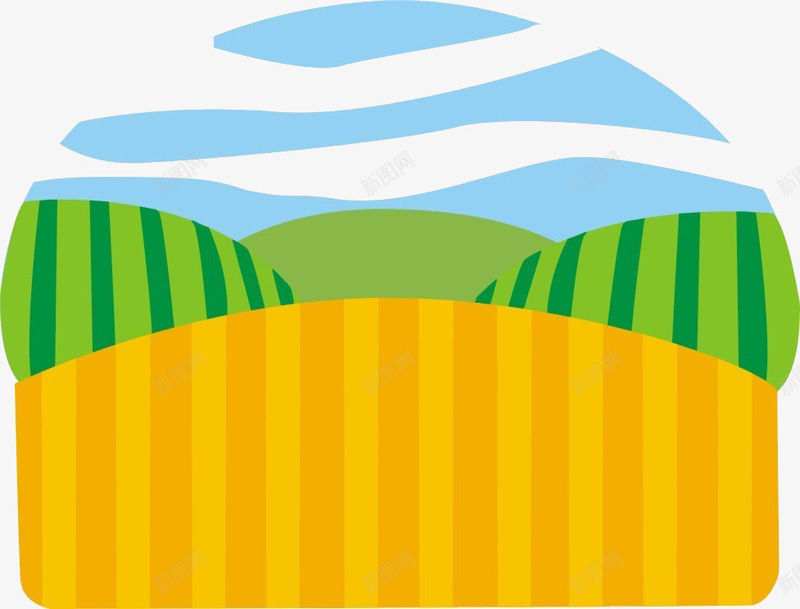 视界的美妙png免抠素材_88icon https://88icon.com 卡通 土地 抽象 树林 绘画 蓝天 装饰 黄土