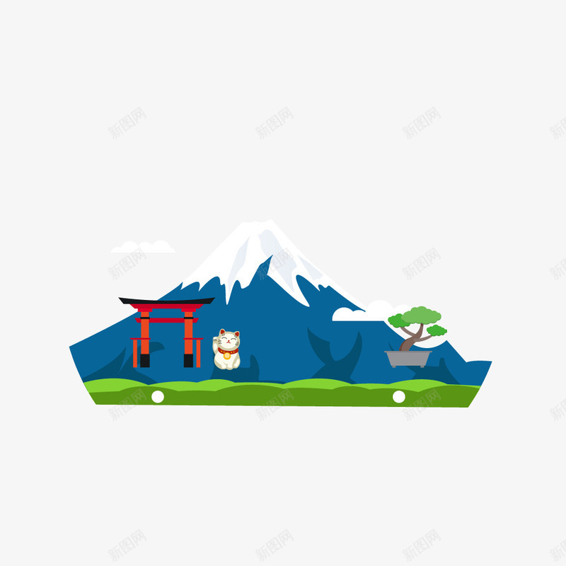 日本风景插画png免抠素材_88icon https://88icon.com 山雪 插画风景 日本插画 日本风景 风景