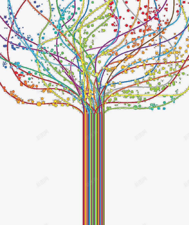 彩色科技树线条png免抠素材_88icon https://88icon.com 彩色 未来 科幻 科技 科技树 线条 颗粒 魔法树