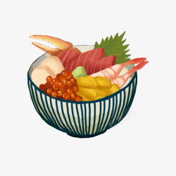 日本海鲜饭素材