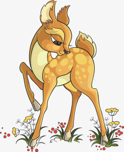 小鹿剪影可爱卡通的梅花鹿矢量图高清图片