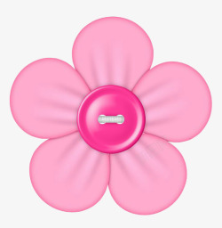 粉红色纽扣创意花朵素材