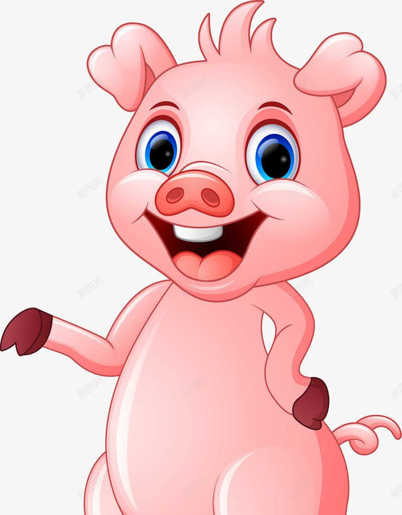 手绘卡通小猪猪png免抠素材_88icon https://88icon.com 免抠PNG 动画片 可爱 插画 漫画 站立的猪 站起来的小猪 粉红色卡通片