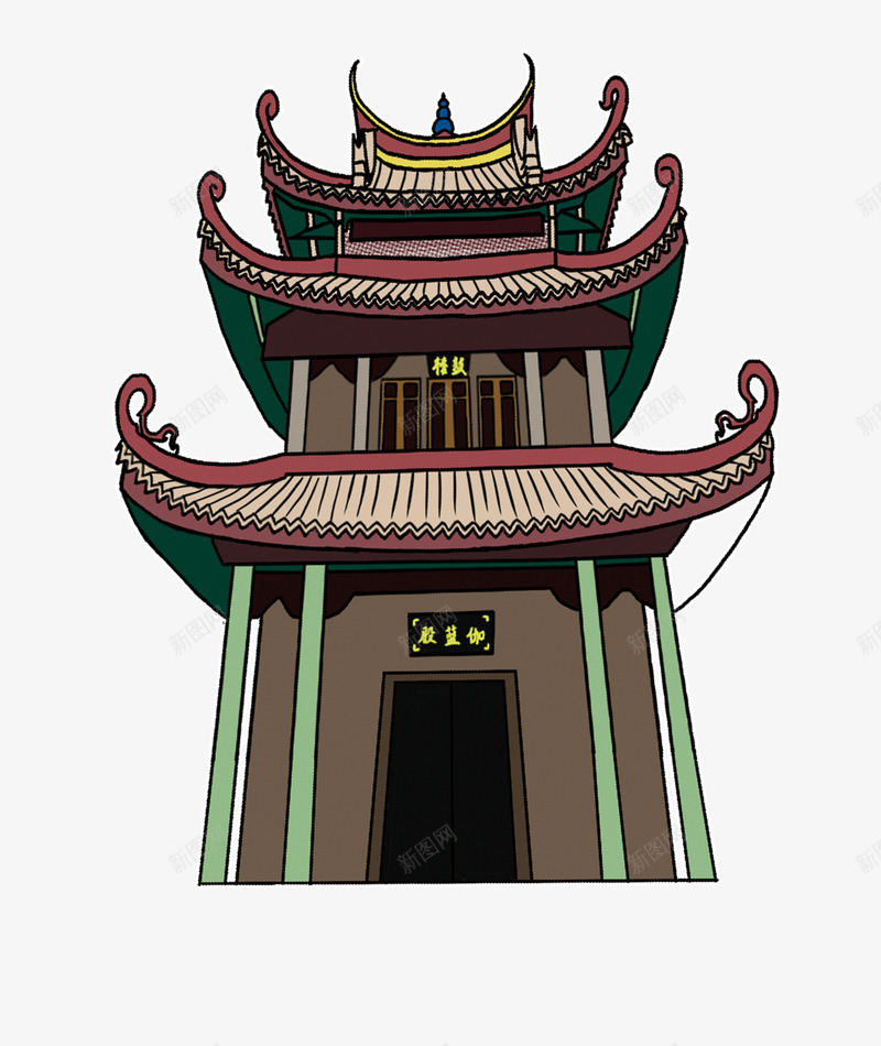 几层楼高寺庙png免抠素材_88icon https://88icon.com PNG素材 免费PNG 厦门 手绘 旅游 景点