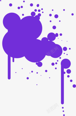 紫色抽象涂鸦装饰素材