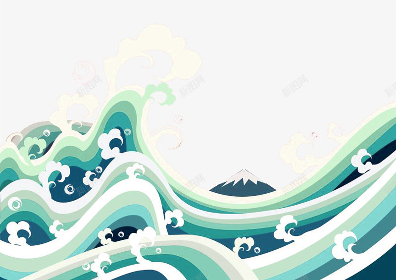 绿色简约海浪边框纹理png免抠素材_88icon https://88icon.com 免抠PNG 教育 海浪 绿色 边框纹理