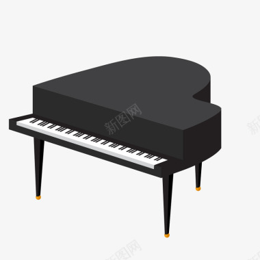 黑色的黑色钢琴矢量图图标图标