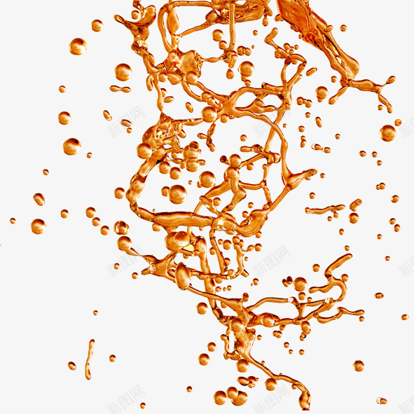 水元素png免抠素材_88icon https://88icon.com 喷溅 橙色溅起 水元素 水背景 水花水珠飞溅 透明液体