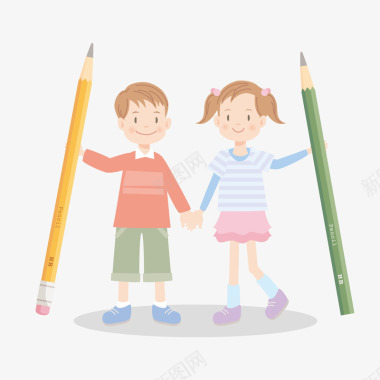 儿童置物架铅笔启蒙教育学习矢量图图标图标