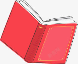 开学季翻开的红色书本素材