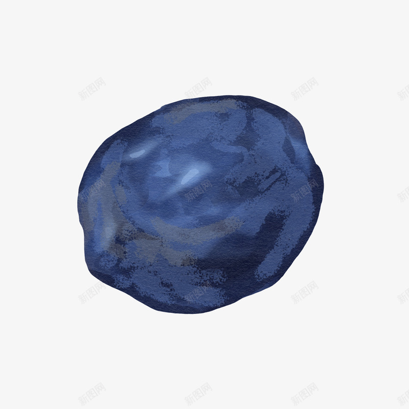 蓝色石头png免抠素材_88icon https://88icon.com 不圆润 卡通 手绘 水彩画 蓝白相间 蓝色石头 装饰图案