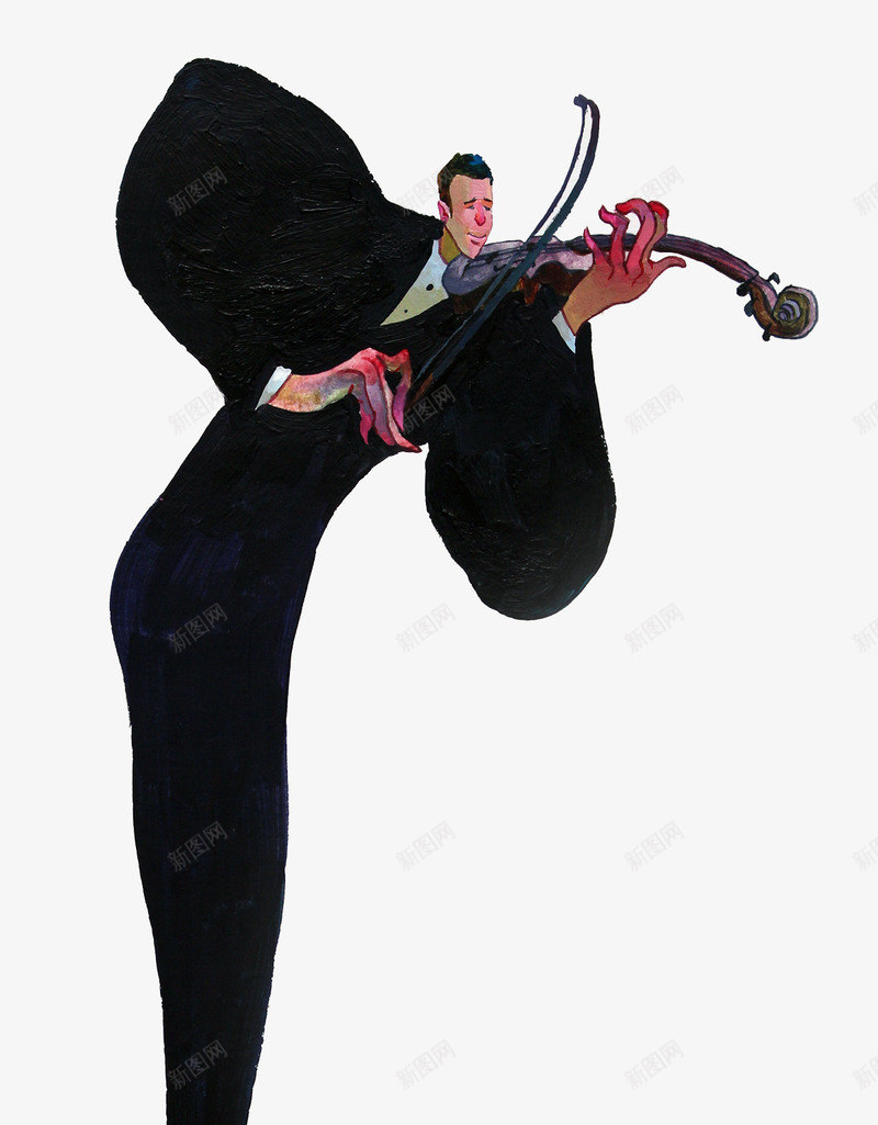 拉小提琴的人创意人物插图png免抠素材_88icon https://88icon.com 创意人物插图 抽象人物插画 拉小提琴的人