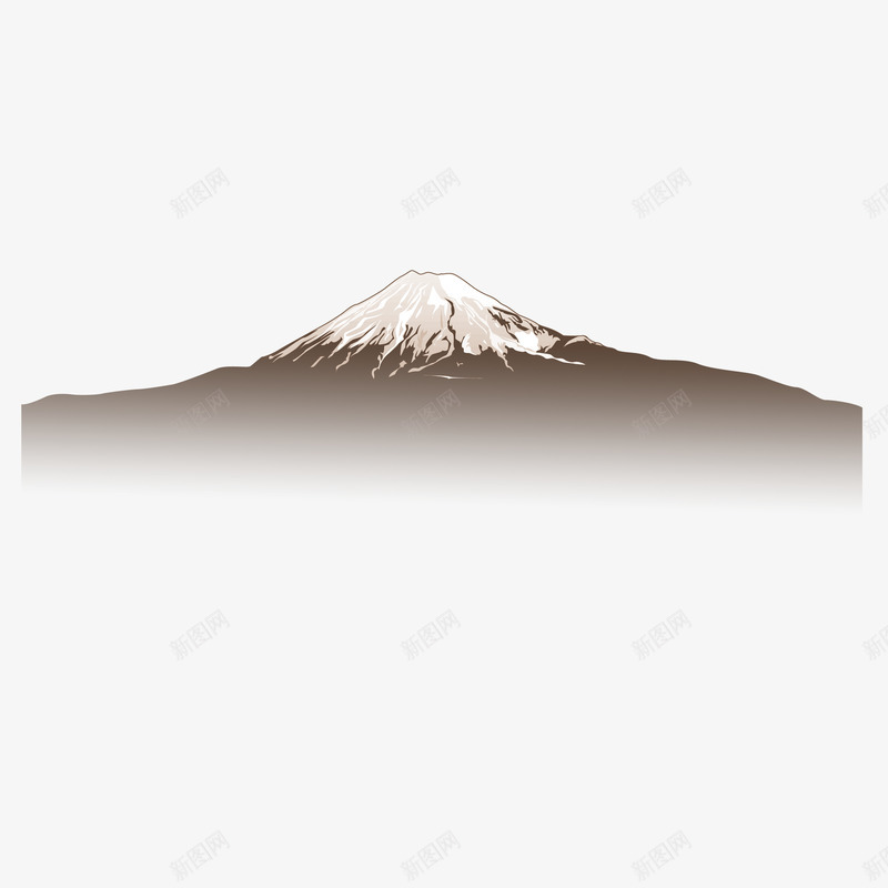 黑白色日本富士山png免抠素材_88icon https://88icon.com 富士山 日本 黑白色