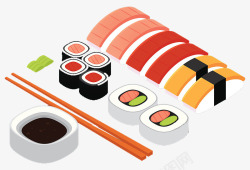 日本料理寿司拼盘插图素材