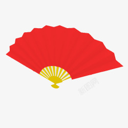 红色日本折扇素材