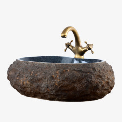 洗手池天然石头洗手盆高清图片