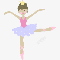 卡通可爱的少儿芭蕾舞女孩教素材