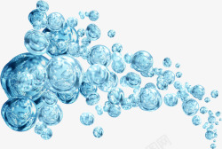 聚集蓝色透明水珠素材