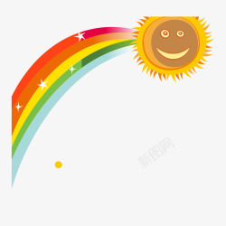 彩虹太阳天空矢量图素材