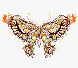 抽象创意花纹彩色昆虫蝴蝶素材