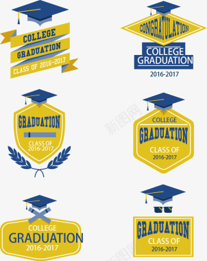 学校卡片手绘学校标签图标图标