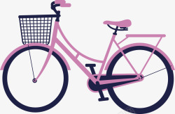 粉红色单车粉红色共享单车矢量图高清图片