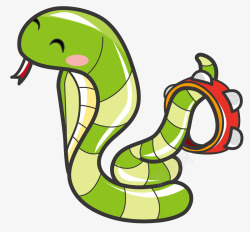 玩音乐绿色的蛇矢量图高清图片