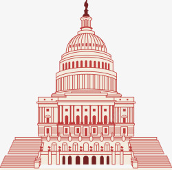 粉红美国国会白宫矢量图素材
