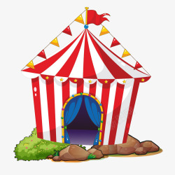 彩色帐篷创意彩色马戏团帐篷矢量图高清图片