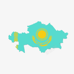 哈萨克斯坦无背景地图素材